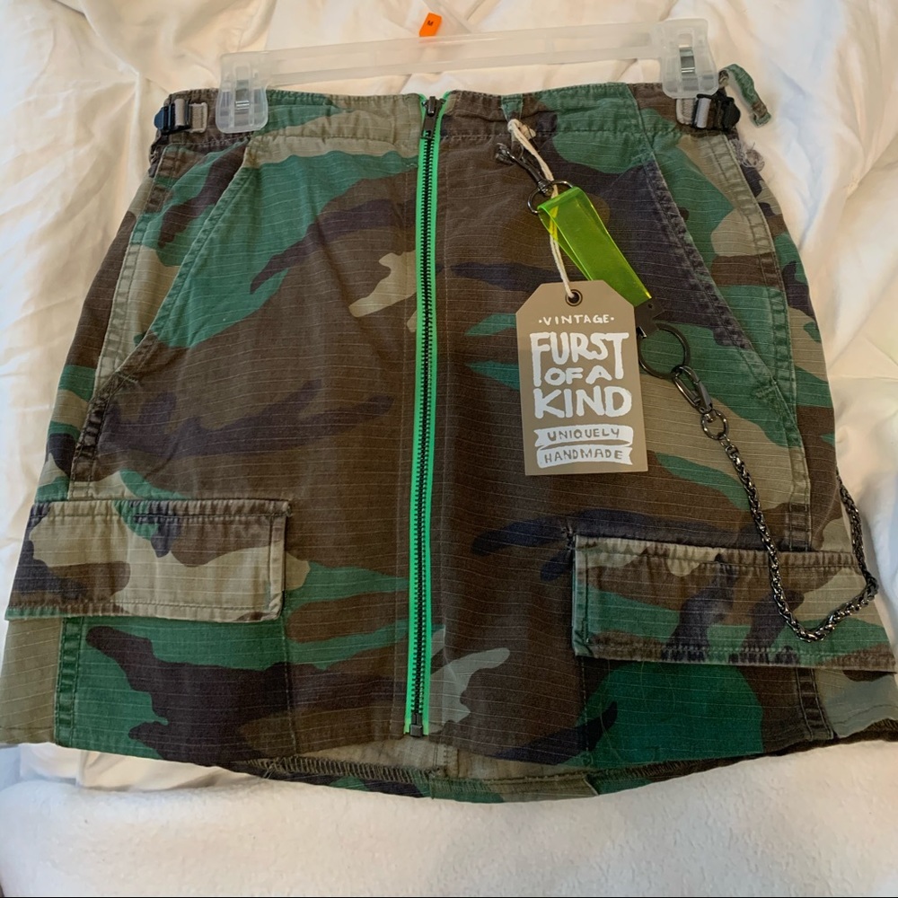 CARMAR denim camo skirt